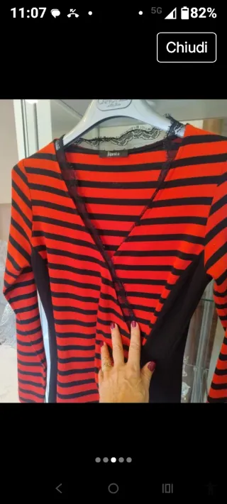 Abito caldo cotone tg S drappeggio