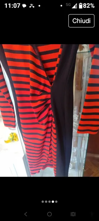 Abito caldo cotone tg S drappeggio