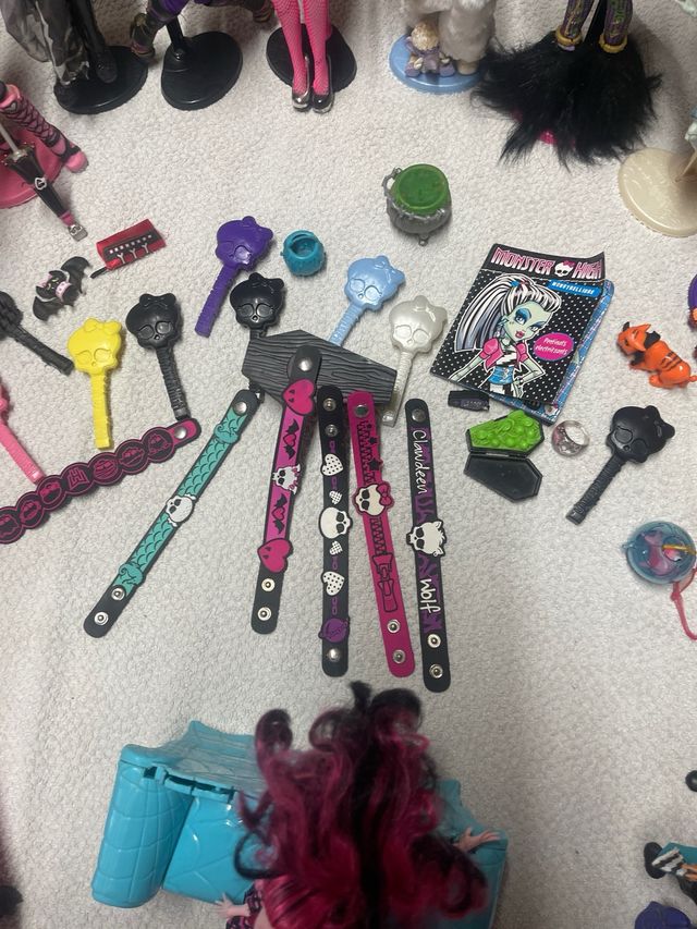 Lotto di 14 bambole Monster High + accessori