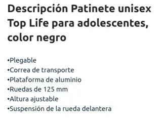 Patinete unisex aluminio regulable hasta 11 años