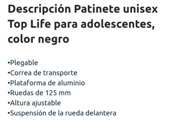 Patinete unisex aluminio regulable hasta 11 años