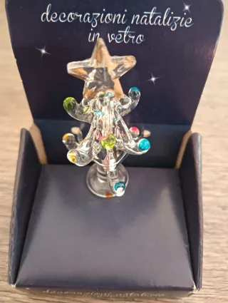 Albero di Natale in vetro in miniatura. Nuovo.