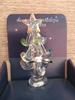 Albero di Natale in vetro in miniatura. Nuovo.