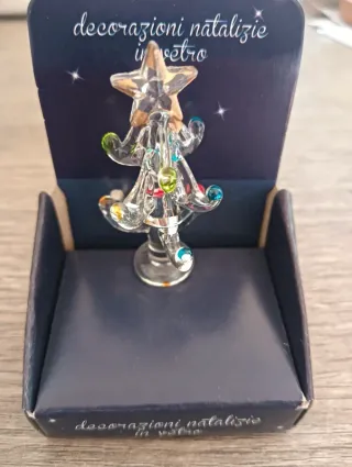 Albero di Natale in vetro in miniatura. Nuovo.