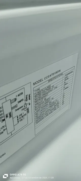 Nevera Combi Candy Blanca NO Frost energía A+