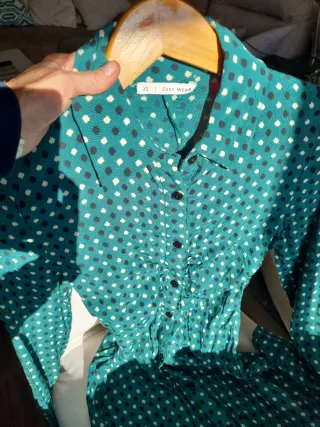 Vestido verde estampado talla XS