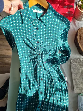 Vestido verde estampado talla XS