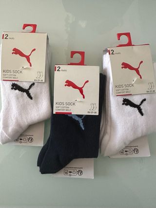 6 pares calcetines Puma Kids EU 27-30