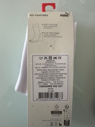 6 pares calcetines Puma Kids EU 27-30