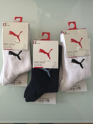 6 pares calcetines Puma Kids EU 27-30