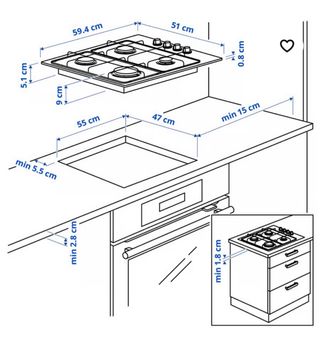 Piano cottura a gas IKEA LAGAN bianco