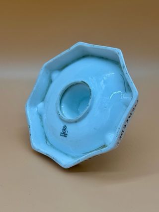 Posacenere pubblicitario Fraureuth Saxony “Mercedes Schuhe” scimmia porcellana Art Déco