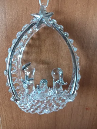 Presepe in vetro in miniatura, Nuovo.