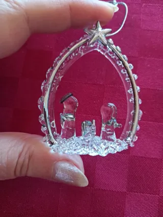 Presepe in vetro in miniatura, Nuovo.