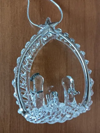 Presepe in vetro in miniatura, Nuovo.