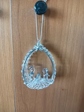 Presepe in vetro in miniatura, Nuovo.