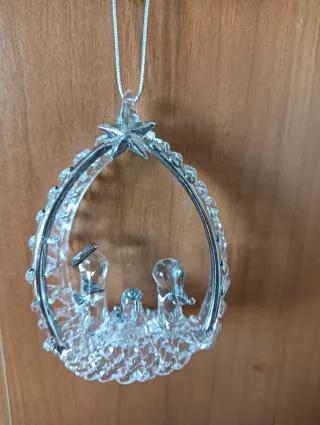 Presepe in vetro in miniatura, Nuovo.