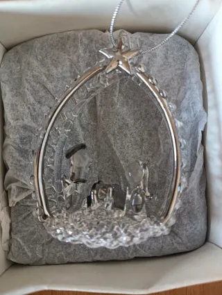 Presepe in vetro in miniatura, Nuovo.