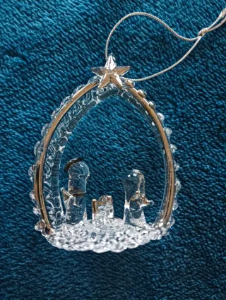 Presepe in vetro in miniatura, Nuovo.