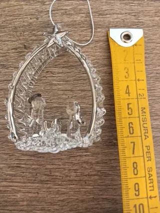 Presepe in vetro in miniatura, Nuovo.