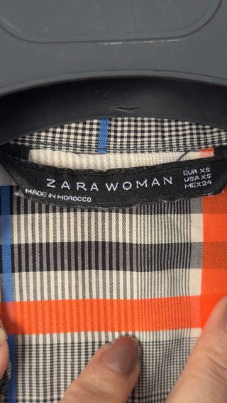 Camisa cuadros multicolor y naranja