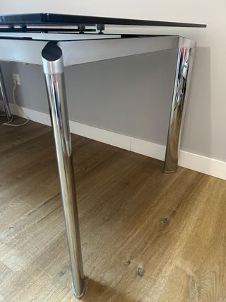 Mesa de comedor extensible cristal y metal