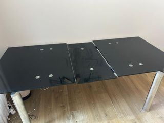 Mesa de comedor extensible cristal y metal