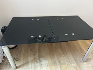 Mesa de comedor extensible cristal y metal