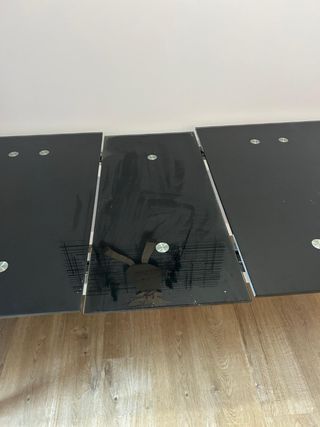 Mesa de comedor extensible cristal y metal