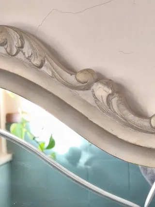 Espejo antiguo madera y cristal beige