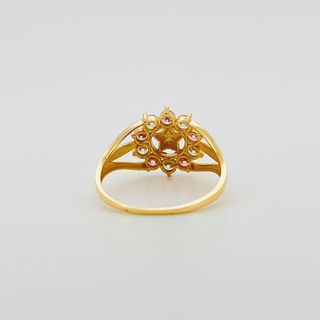 ANILLO ESTRELLA CON CIRCONITAS VERDE 18K