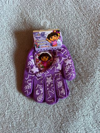Guantes Dora la Exploradora Morados niña Nuevos