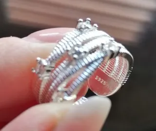 Anello Argento S925 Zirconi Bianchi