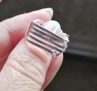 Anello Argento S925 Zirconi Bianchi