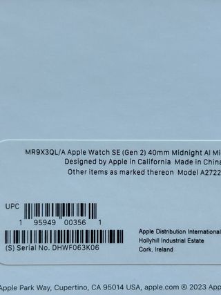 Apple Watch 40mm Nero/Grigio Siderale