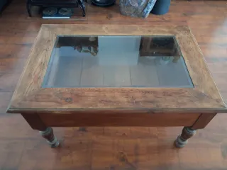 Mesa de centro madera y cristal