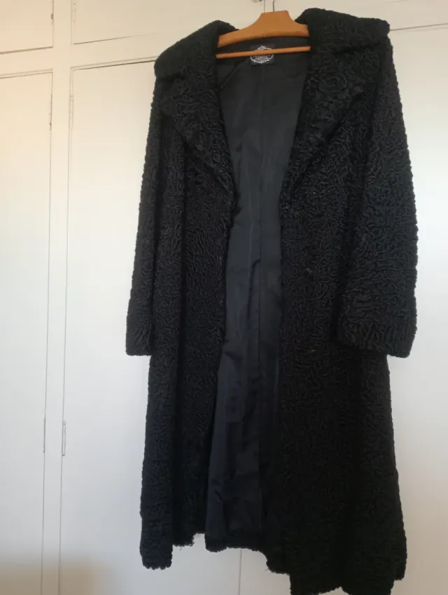Abrigo largo Astracán Beatriz negro Perfecto estad