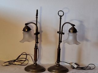 Coppia Lampade da Tavolo Bronzo