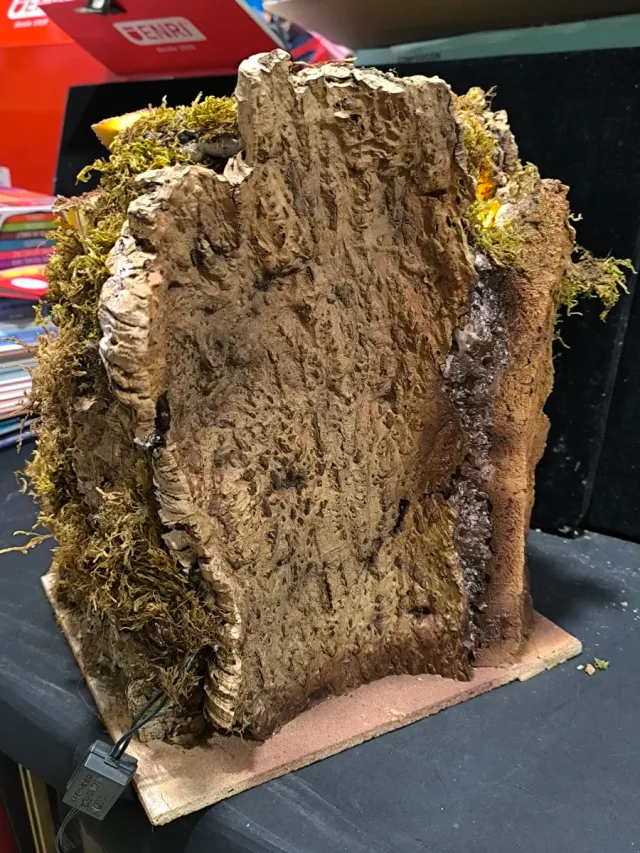 Pueblo grande para belenes con luz