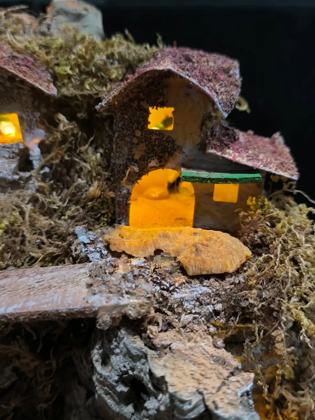 Pueblo grande para belenes con luz