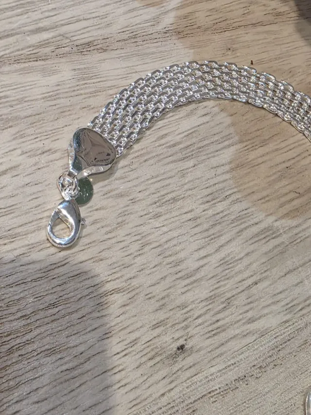 Pulseira de prata em grade