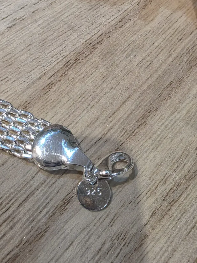 Pulseira de prata em grade