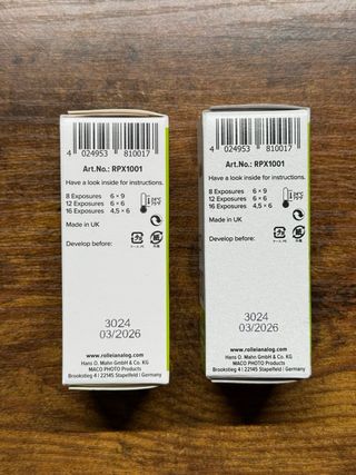 2x Rollei RPX 100 Película 120mm