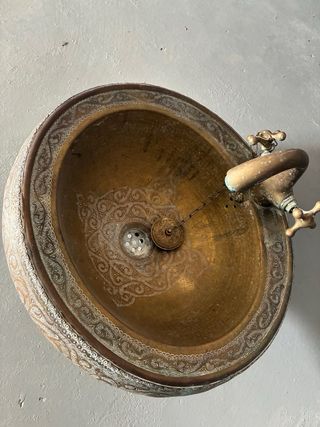 Lavabo Marroquí Bronce Tallado