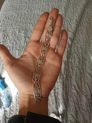 Pulsera Plata 925 Diseño Floral