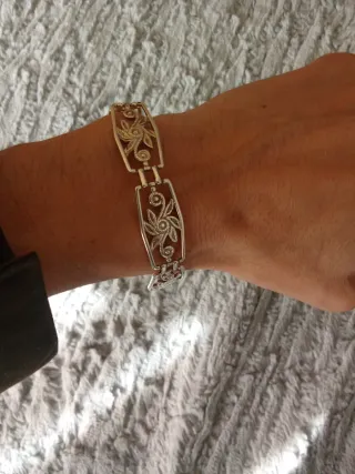 Pulsera Plata 925 Diseño Floral