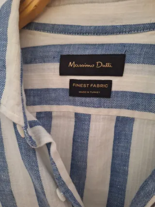 Camisa Massimo Dutti Rayas Azul y Blanco