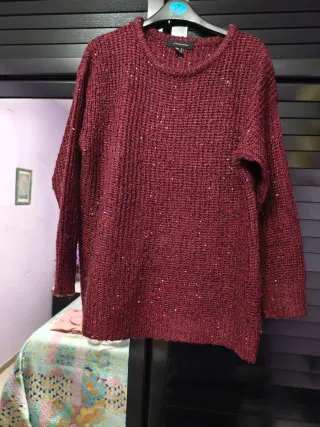 Jersey lentejuelas burdeos