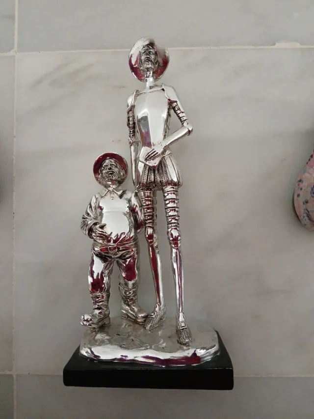 Figura Sancho Panza Metal Plata