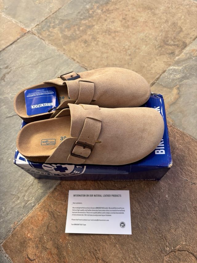 Birkenstock Boston Unisex Beige/Gris